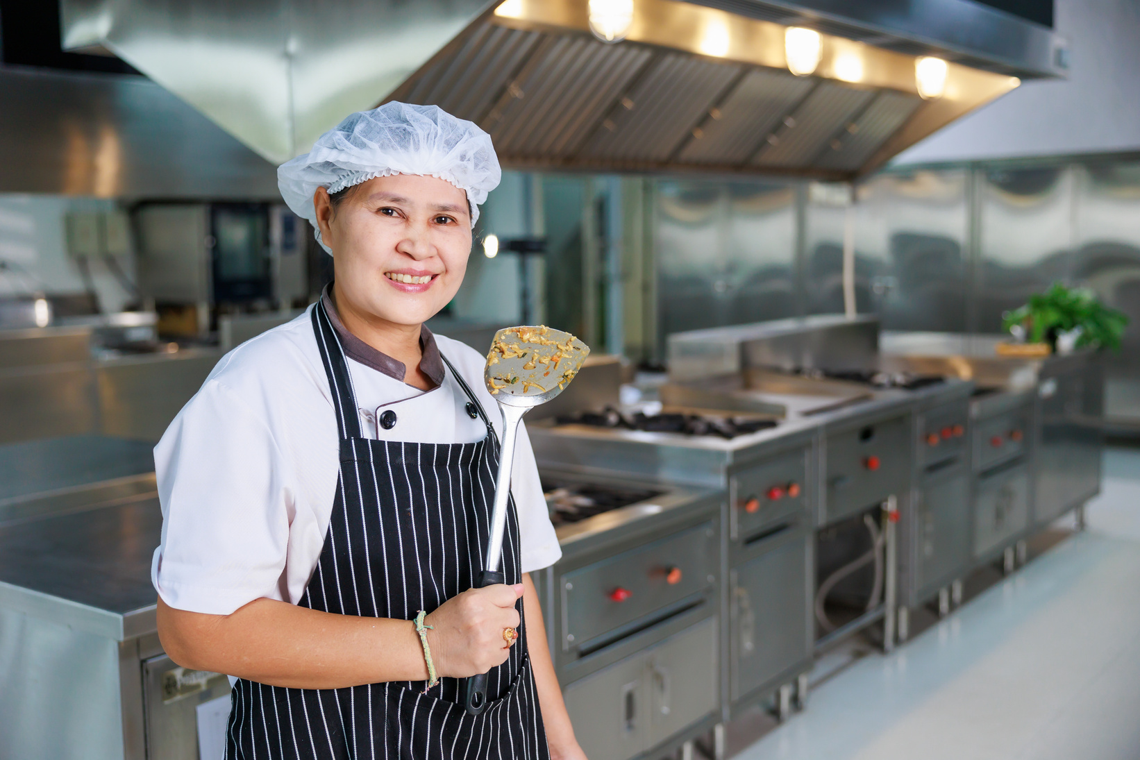 portrait senior asian chef. Cooking class. culinary classroom. cooking school.