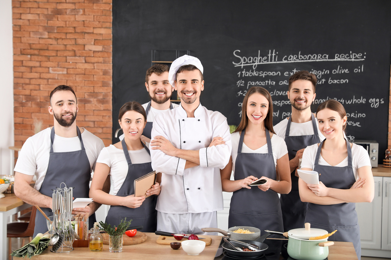 Chef and Culinary Students During Cooking Class